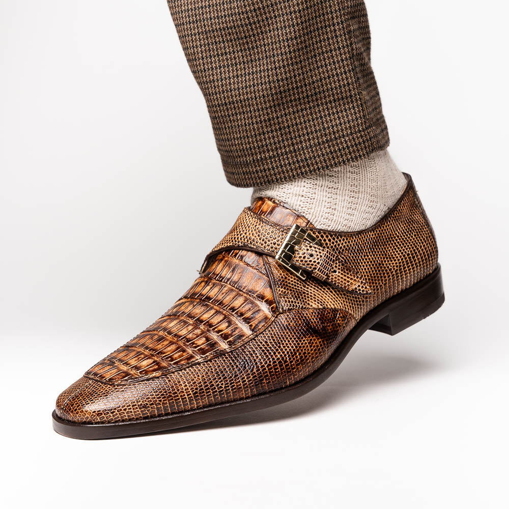 Marco Di Milano Toluca Crocodile & Lizard Monk Strap Rustic Orix