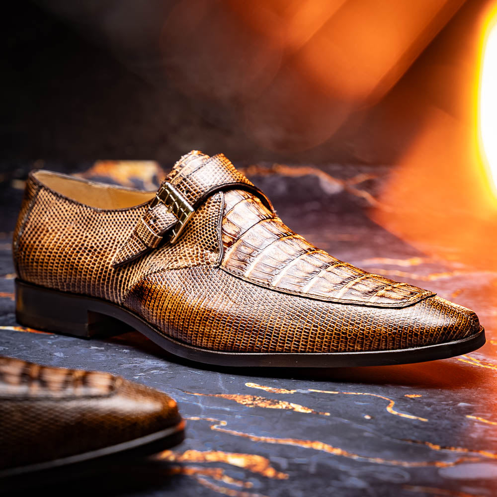 Marco Di Milano Toluca Crocodile & Lizard Monk Strap Rustic Orix