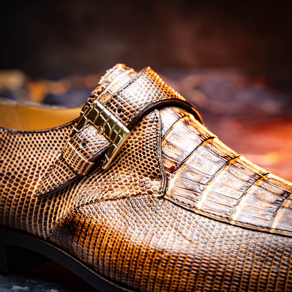 Marco Di Milano Toluca Crocodile & Lizard Monk Strap Rustic Orix