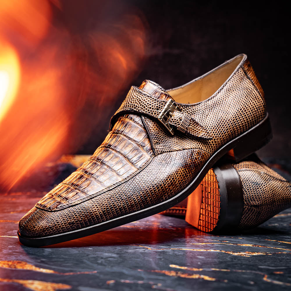 Marco Di Milano Toluca Crocodile & Lizard Monk Strap Rustic Orix
