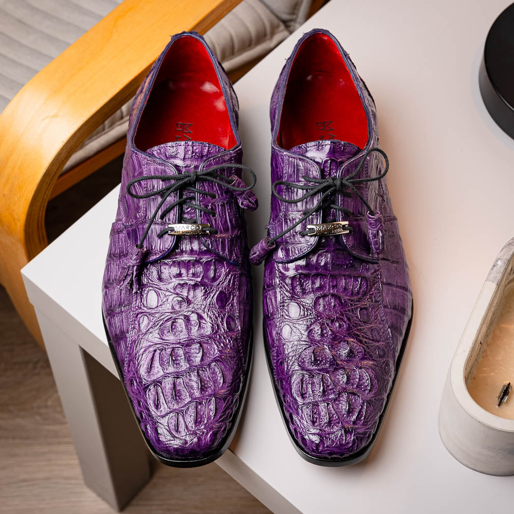 Marco Di Milano Tulum Caiman Crocodile Derby Purple
