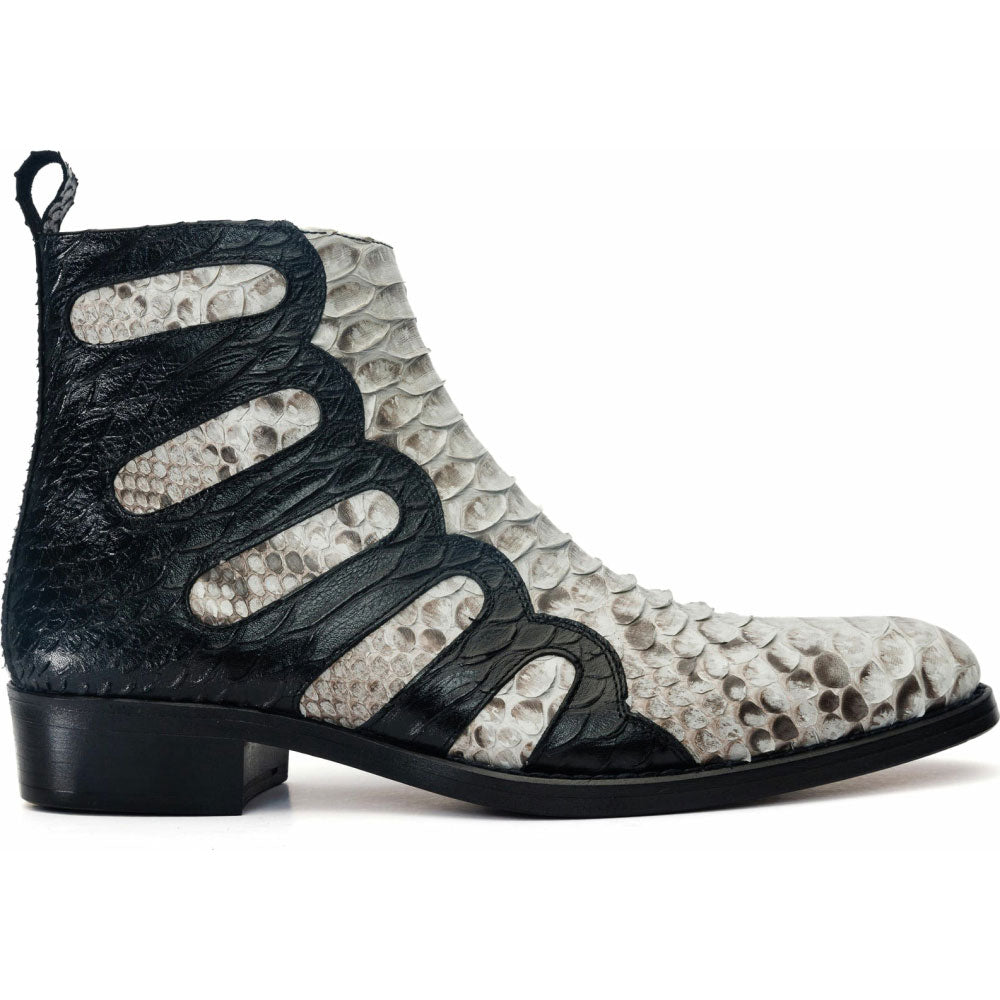 Vinci Leather Boss Pythn Snk Boot Black / Wihite Limited Edition (D.5307)