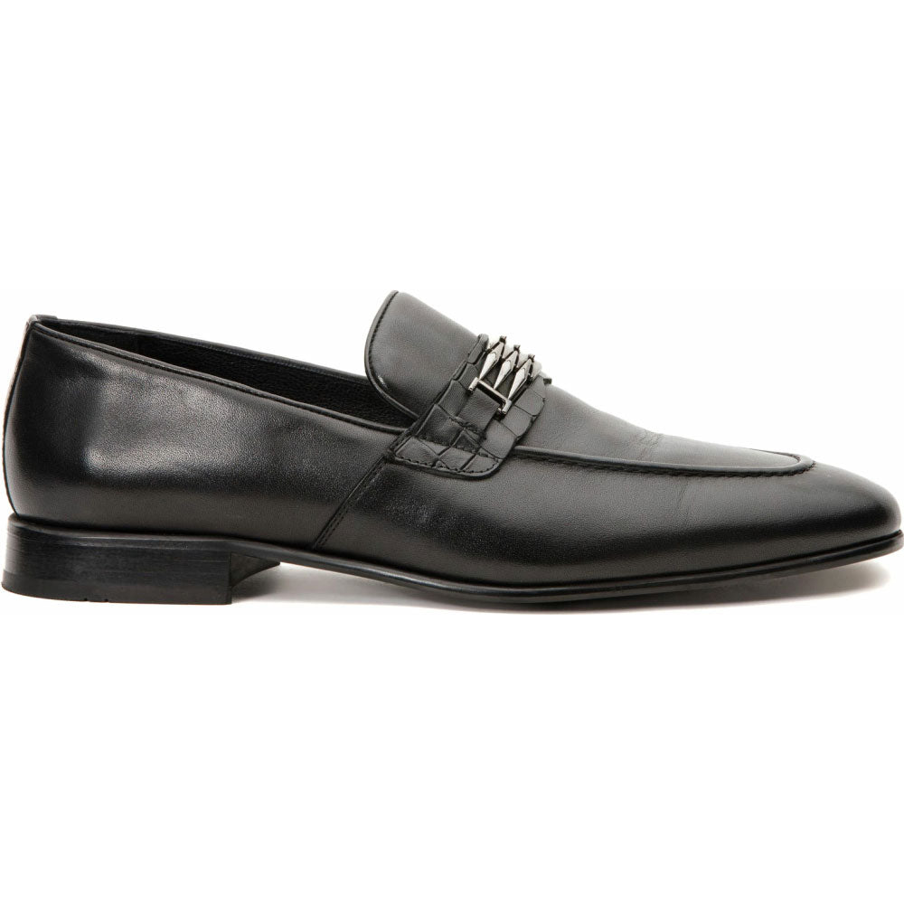 Vinci Leather The Bogota Black Bit Loafer (10651)