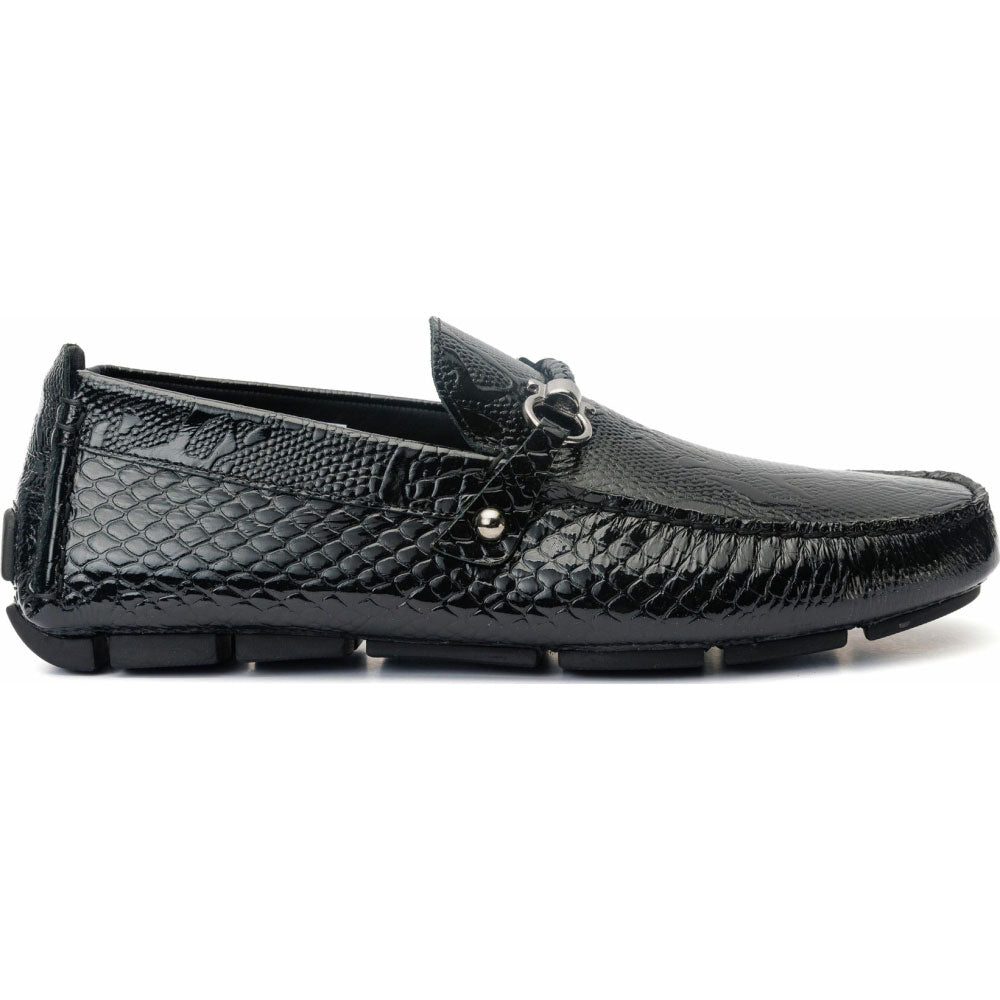 Vinci Leather The Bologna Black Bit Loafer Shoe
