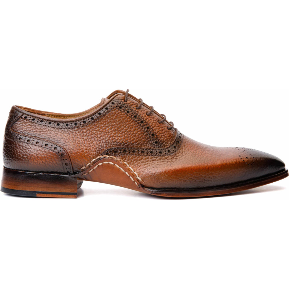 Vinci Leather The Draco Handmade Brown Semi Brogue Oxford 