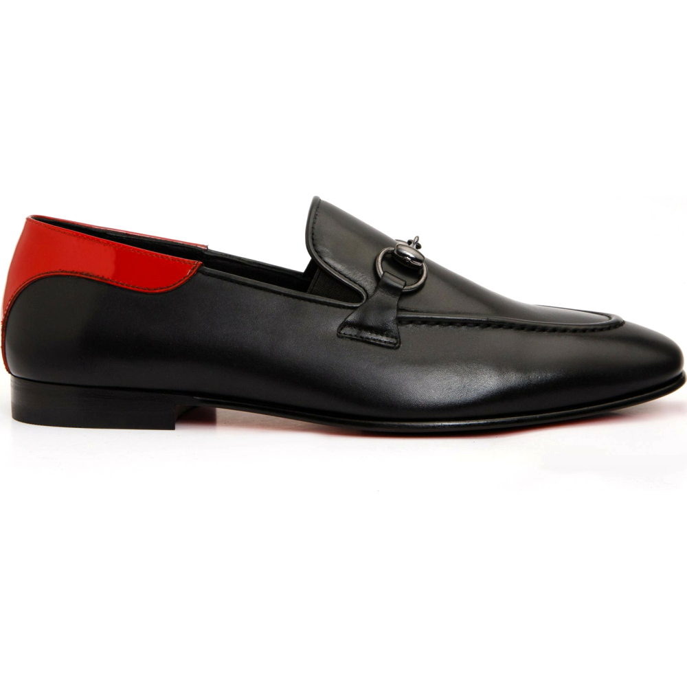 Vinci Leather The Maratea Black Leather Shoe Bit Loafer (C-9032X)