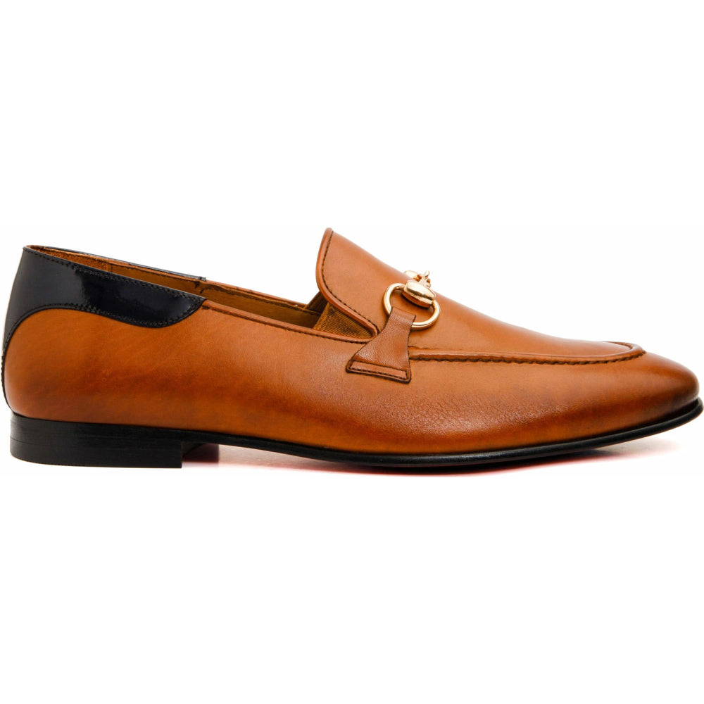 Vinci Leather The Maratea Cognac Leather Shoe Bit Loafer (C-9032X)