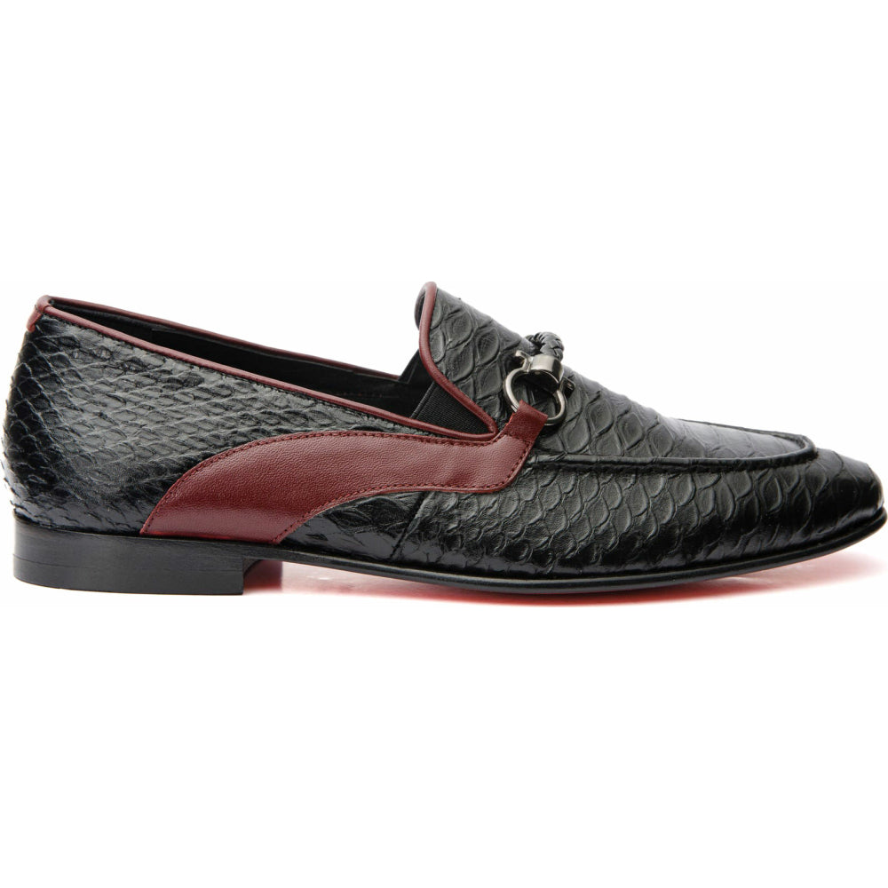 Vinci Leather The Milano Black Shoe Bit Loafer