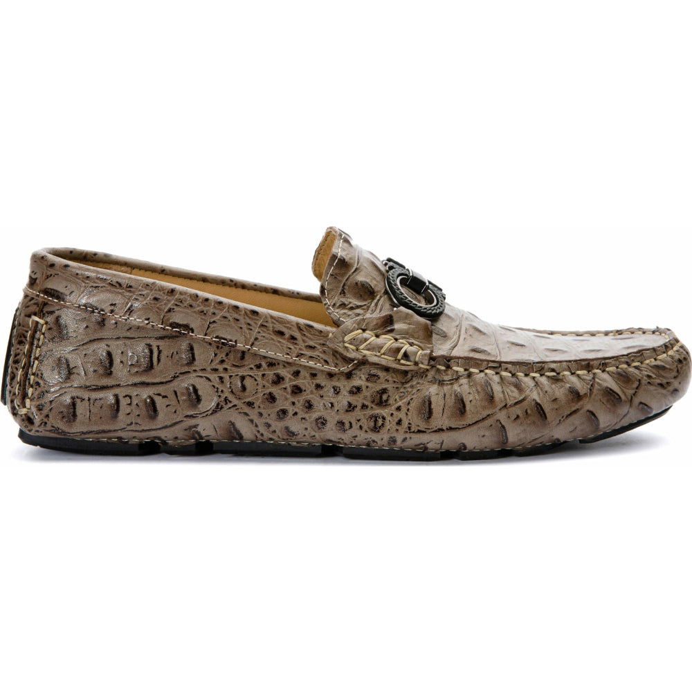 Vinci Leather The Tanca Dark Vizon Leather Bit Loafer (15523)