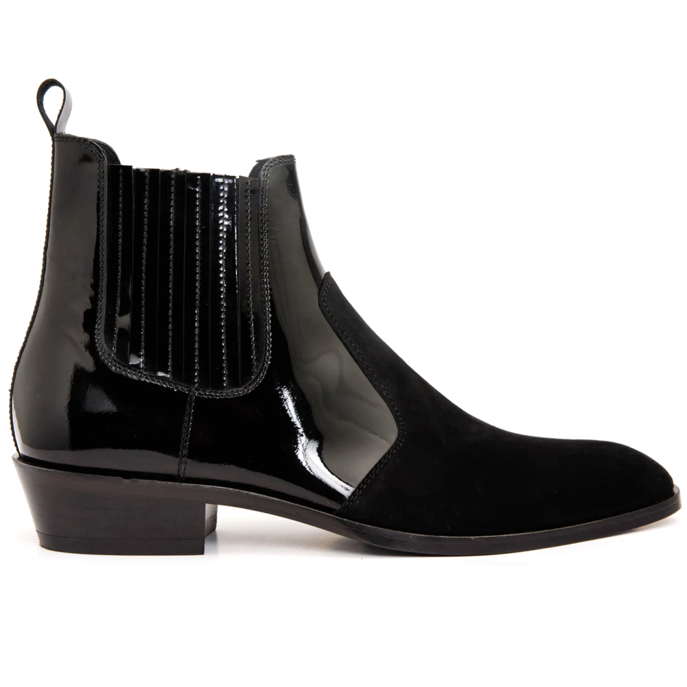 Vinci Leather The Sorhag Black Suede Leather Dress Boot (D-5109) Image