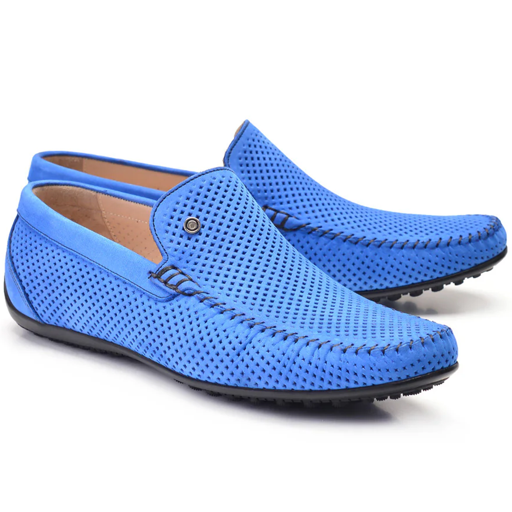 Corrente P00024-2301 Perforated Driving Shoe Blue Image