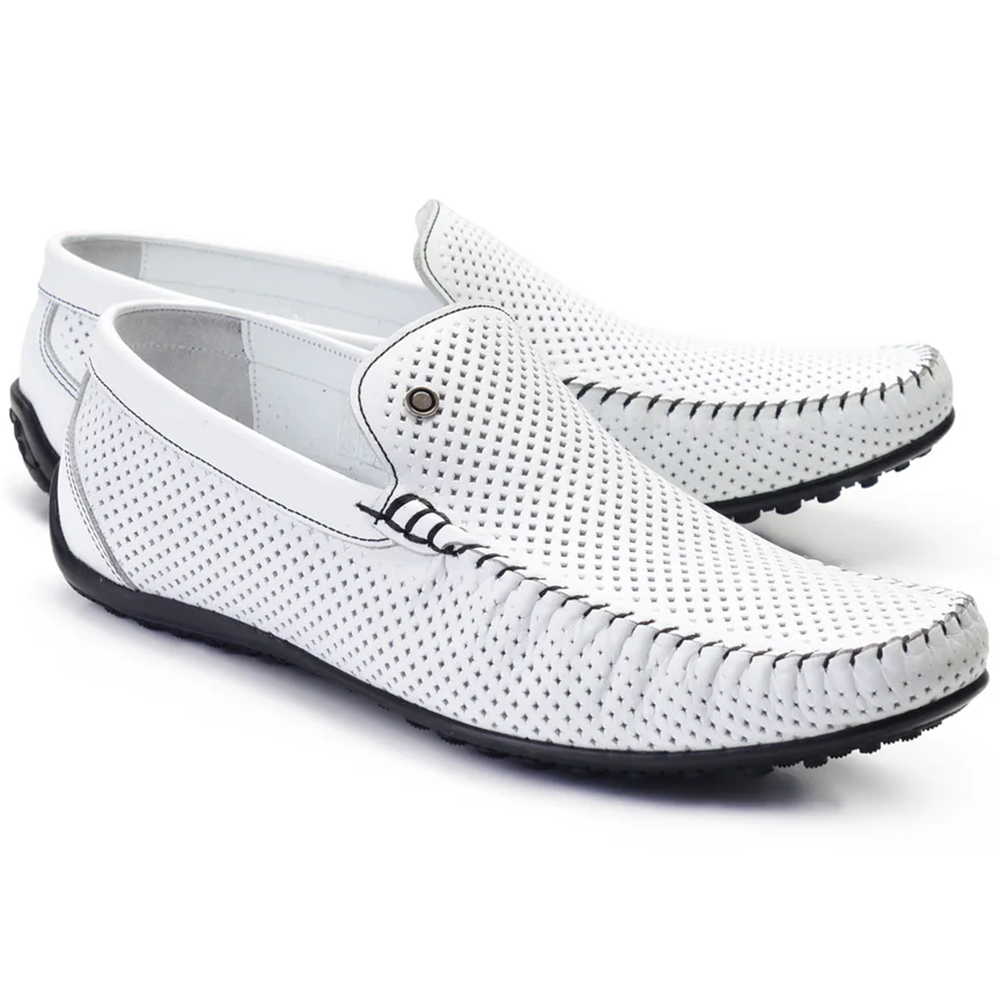 Corrente P00021-2301 Perforated Driving Shoe White Image