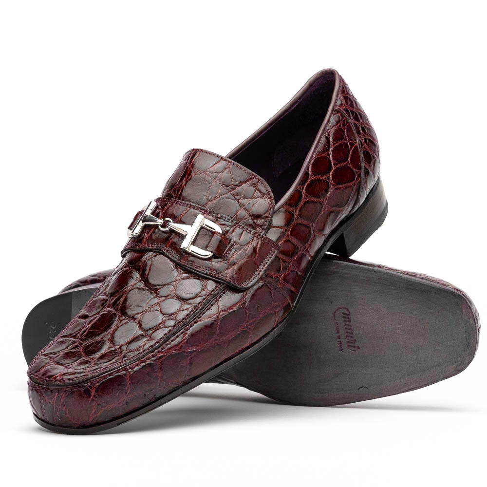 Mauri 4885 Croco Flanks Dress Shoes Ruby Red | MensDesignerShoe.com
