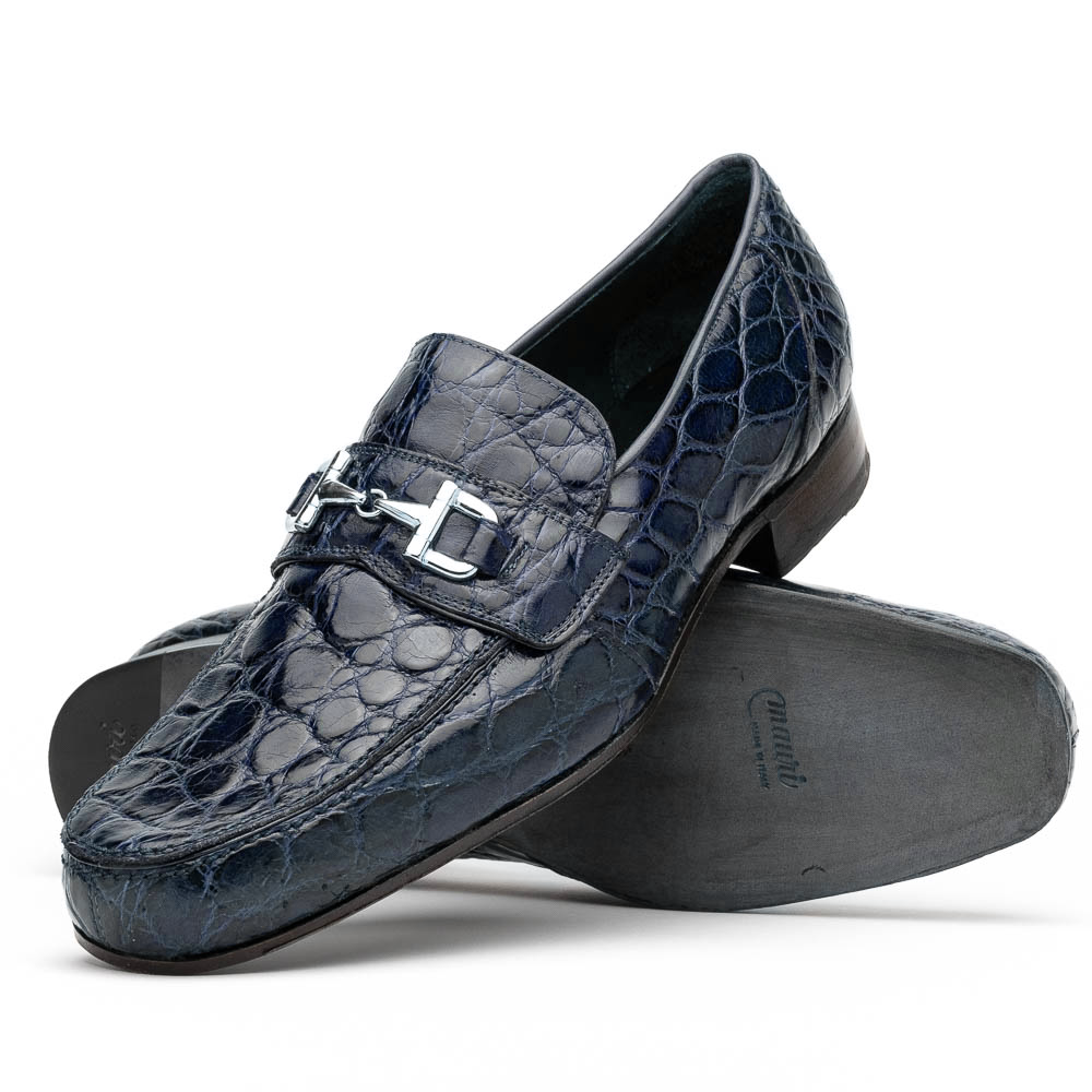 Mauri 4885 Croco Flanks Dress Shoes Wonder Blue (Special Order)