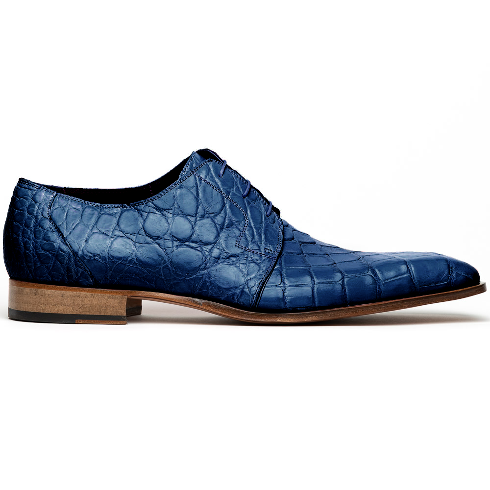 Mauri Bartolomco 53141-1 Alligator Derby Shoes Blue (SPECIAL ORDER) Image