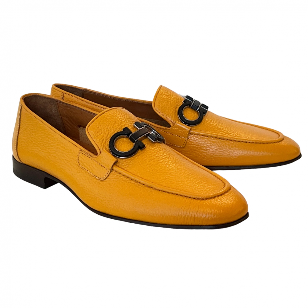 Corrente 6472 Grain Leather Bit Loafer Yellow Image