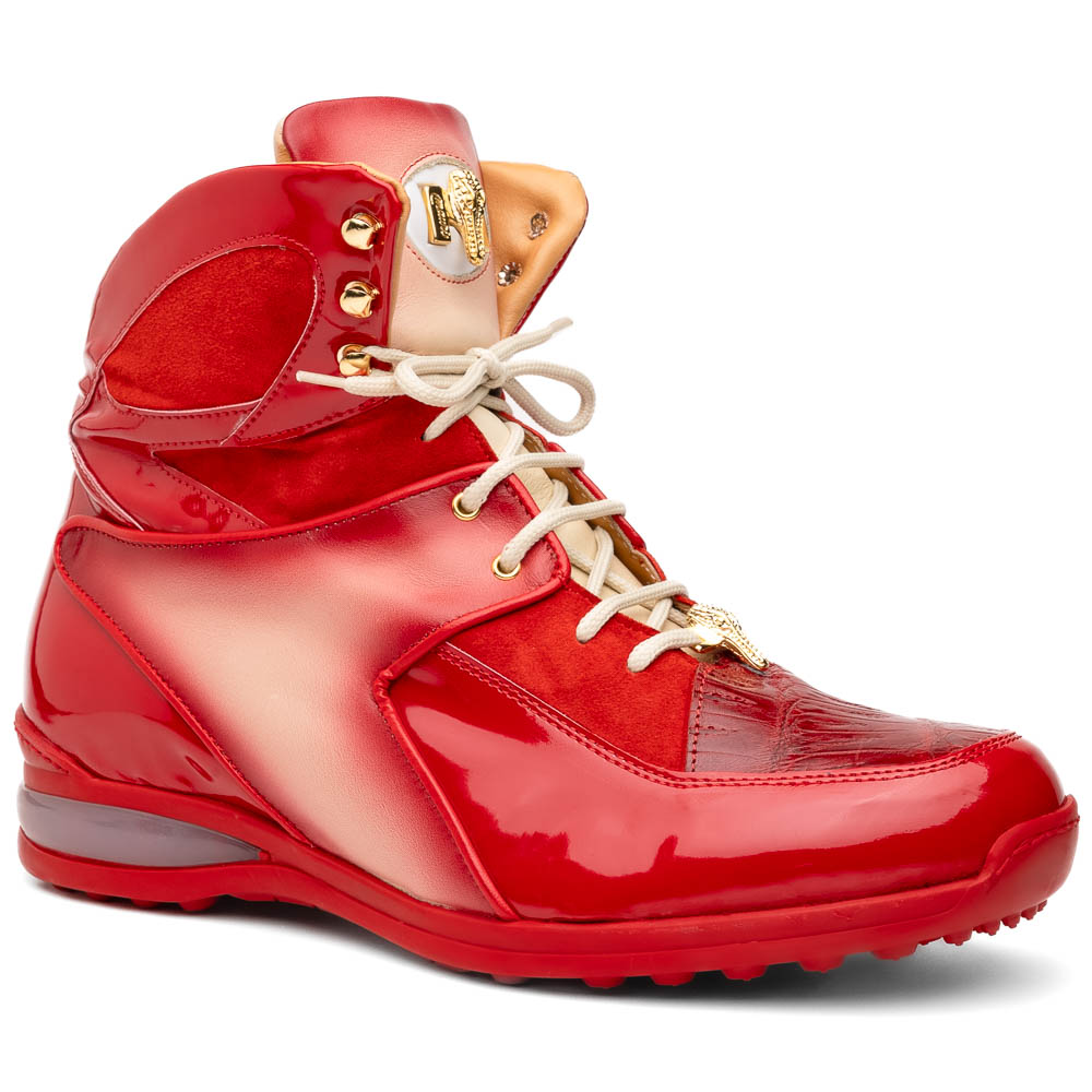 Mauri 8402 Diamond Patent / Baby Croc / Suede / Nappa Sneaker Cream / Dirty Red  Image