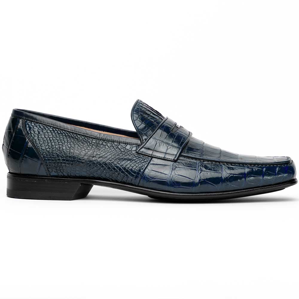 Caporicci 9961 Genuine Alligator Penny Loafers Navy Image