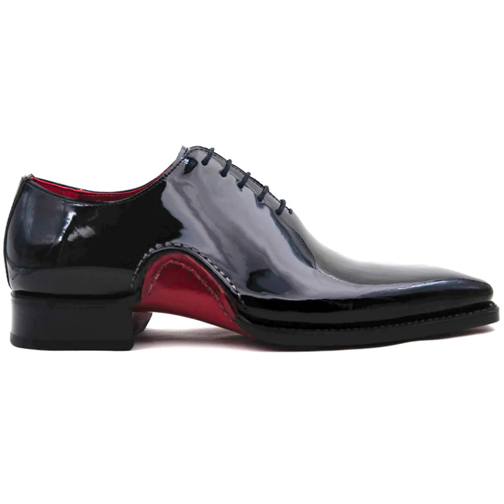 Ugo Vasare Cooper Patent Oxford Wingtip Shoes Black Image