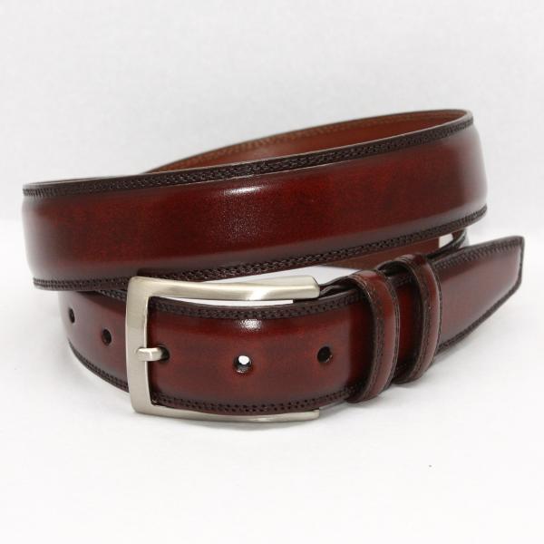 Torino Leather Hand Stained Italian Calf Belt - Tan Image