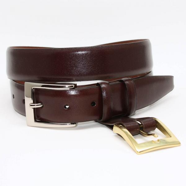 Torino Leather Krinkle Calf Aniline Leather Belt - Brown Image