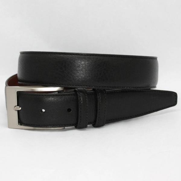 Torino Leather Soft Deer Tan Tumbled Cowhide Belt - Black Image
