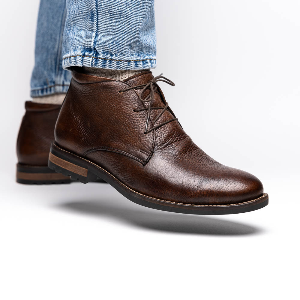 TB Phelps Acadia Deerskin Boots Chestnut | MensDesignerShoe.com