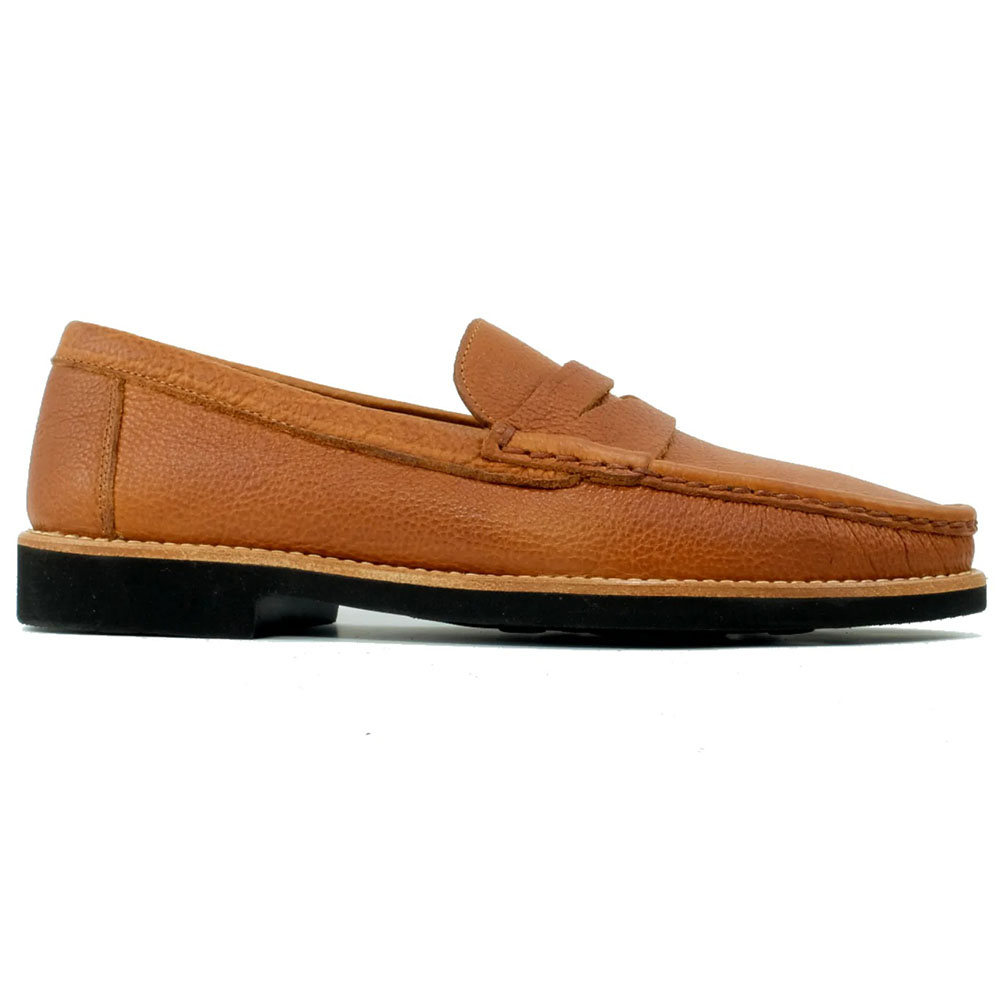 Alan Payne Worchester Genuine American Bison Penny Loafers Tan Image