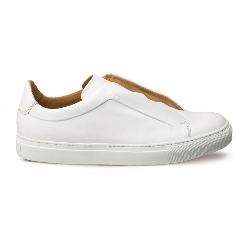 Bacco Bucci Dionisi Calfskin Sneaker White | MensDesignerShoe.com