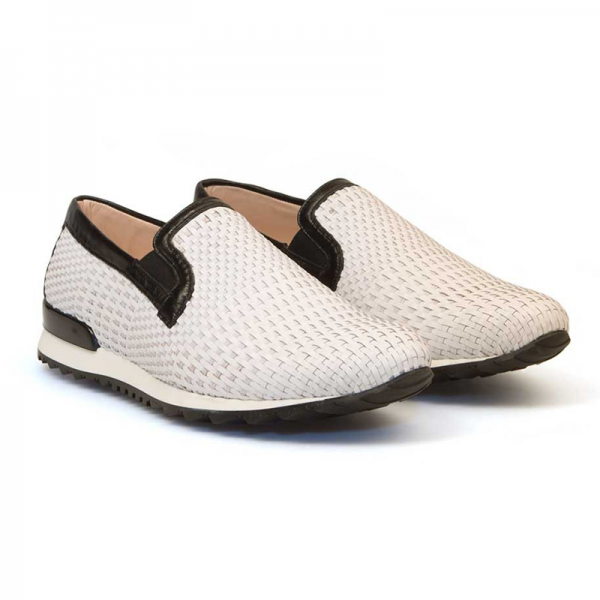 Bacco Bucci Lama Calfskin Sneakers White | MensDesignerShoe.com