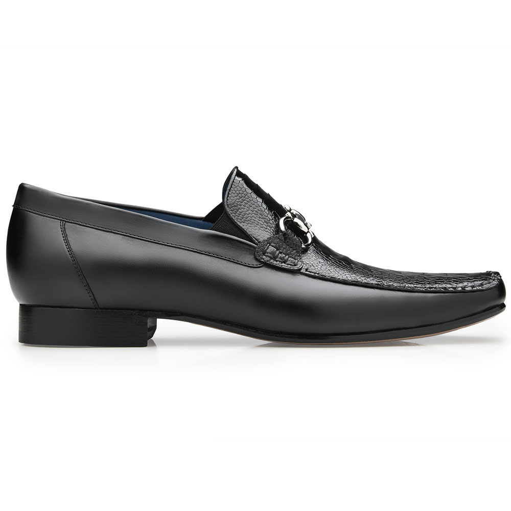 Belvedere Bruno Ostrich & Italian Calfskin Shoes Black Image