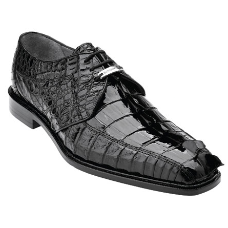 Belvedere Colombo Hornback Crocodile Shoes Black