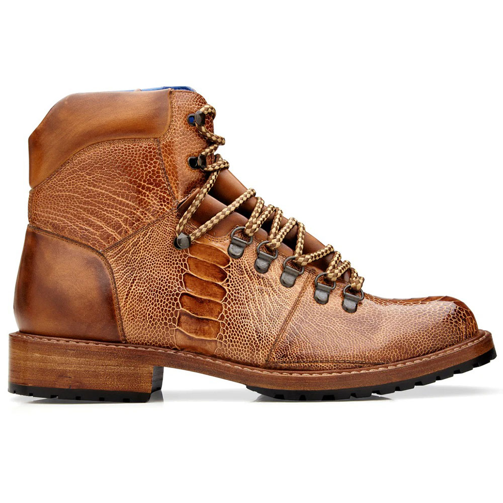Belvedere Como Genuine Ostrich Leg / Italian Leather Hiker Boots Ant Brandy Image