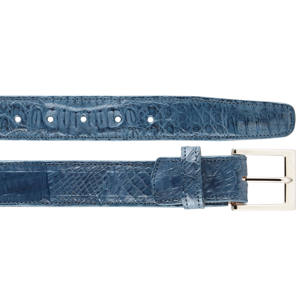 Belvedere Crocodile Belt Antique Blue Jean Image