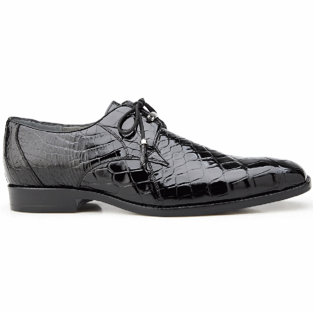 Belvedere Lago Alligator Dress Shoes Black Image