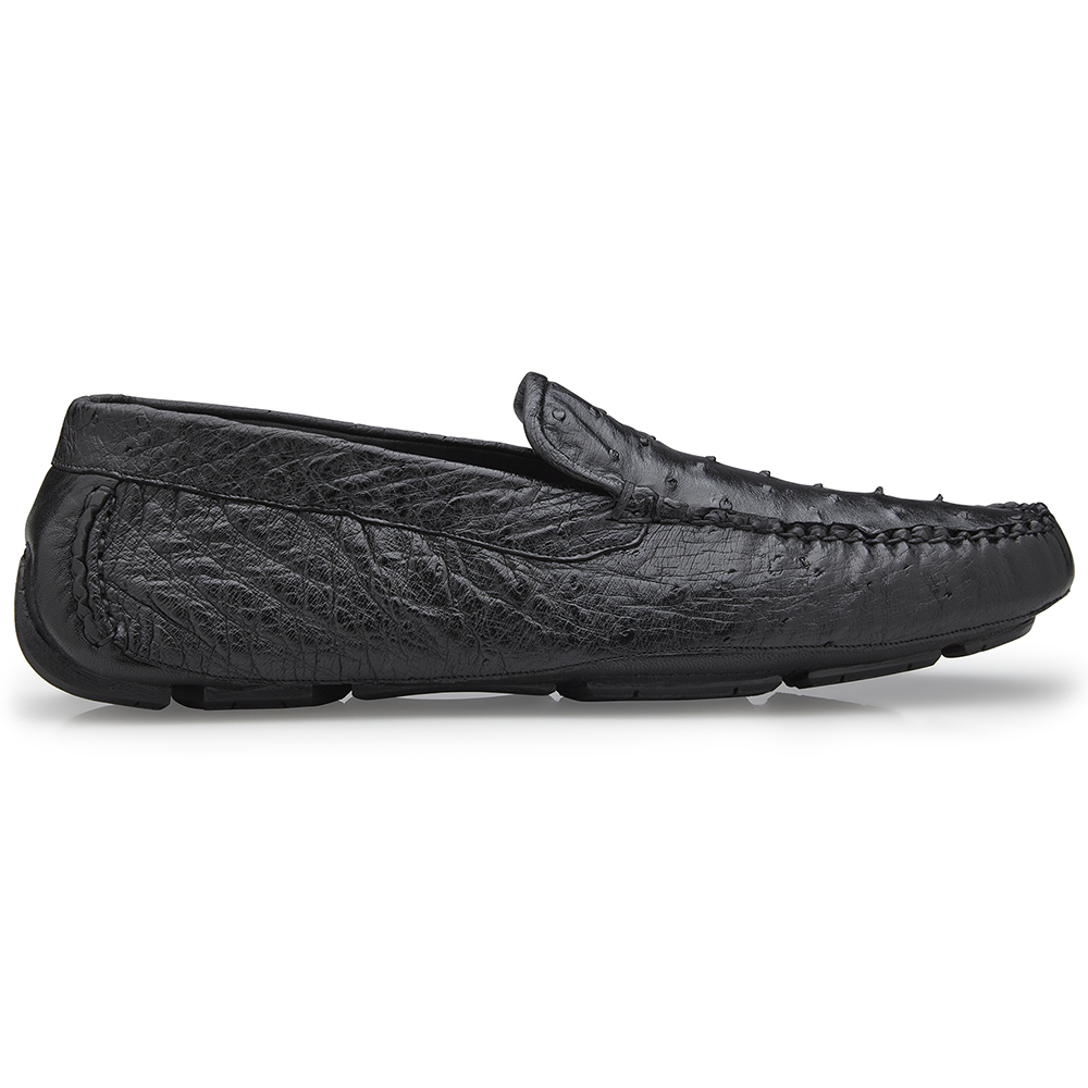Belvedere Luis Ostrich Shoes Black Image