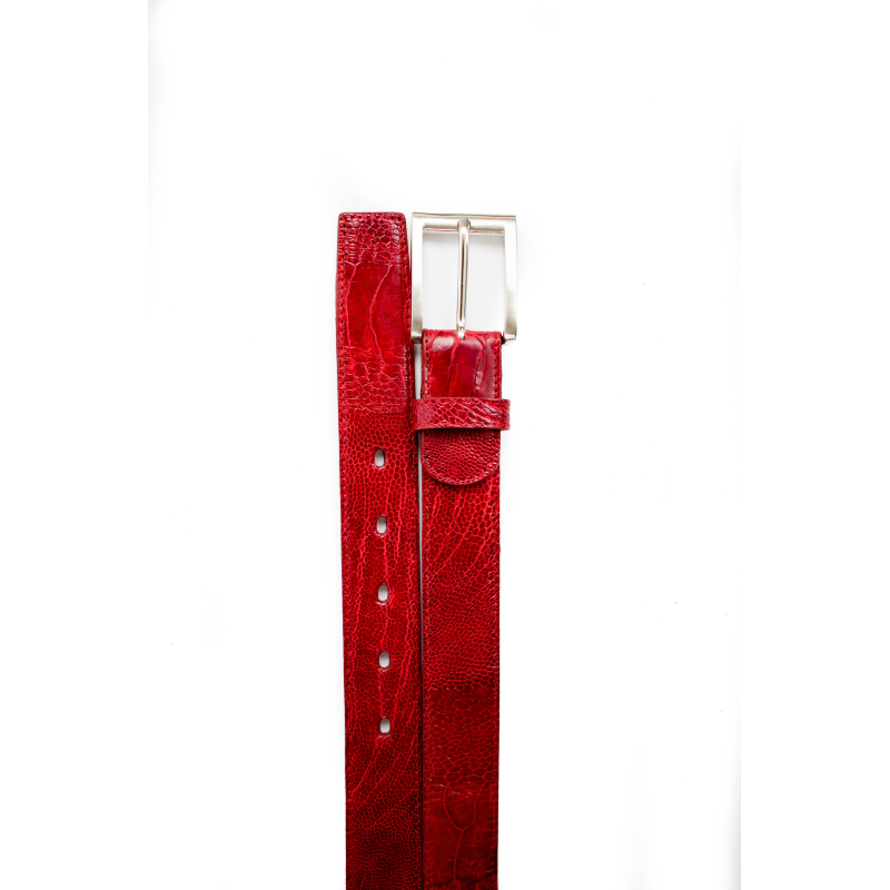 Belvedere Ostrich Leg Belt Antique Red Image