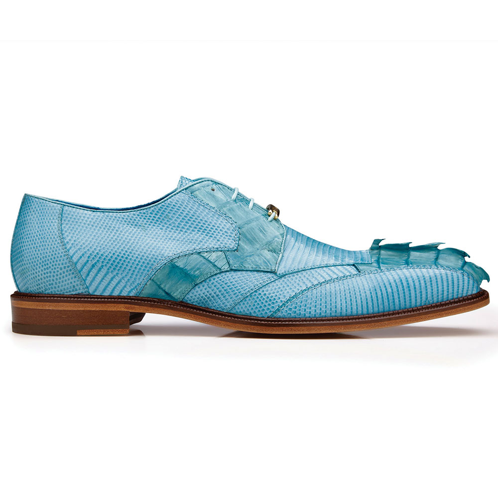 Belvedere Valter Caiman Crocodile & Lizard Shoes Summer Blue Image