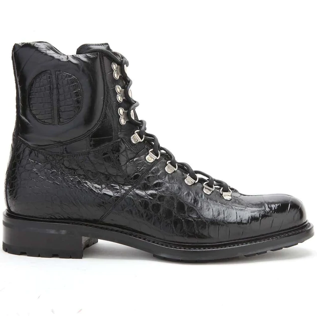 Caporicci 570 Genuine Alligator Lace Up Boots Black Image