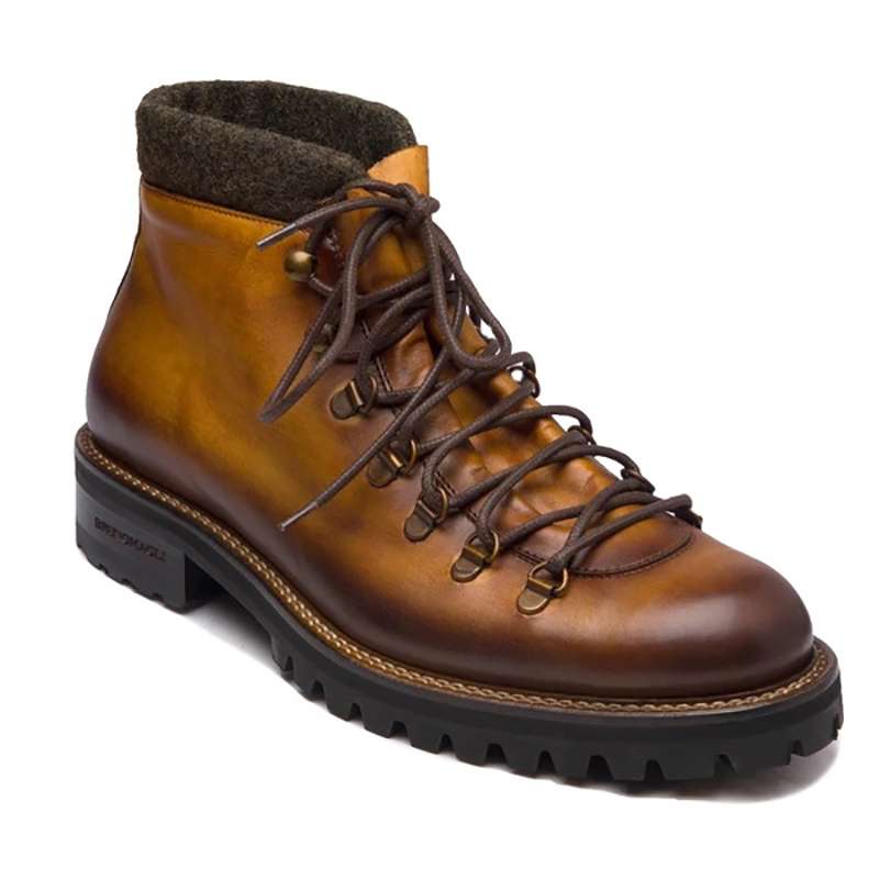 Bruno Magli Alpino Leather Hiking Boots Cognac | MensDesignerShoe.com