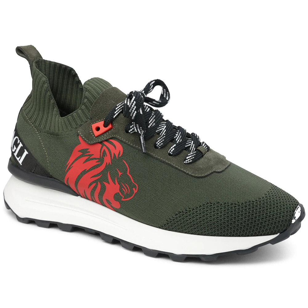 Bruno Magli Dion Sport Lace-up Sneakers Military Green Image