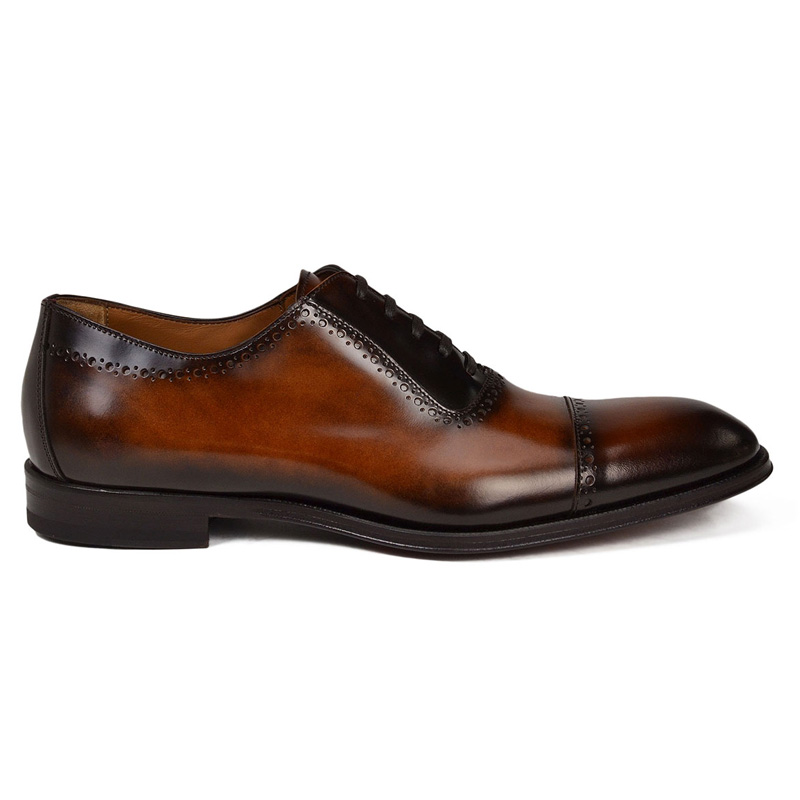 Bruno Magli Lucca Cap Toe Bal Oxford Shoes Cognac | MensDesignerShoe.com