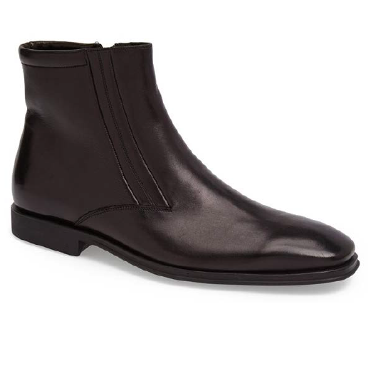 Bruno Magli Raspino Nappa Side Zipper Boots Black | MensDesignerShoe.com