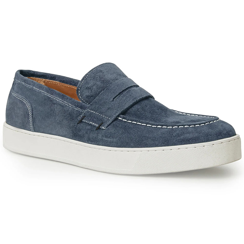 Bruno Magli Romolo Suede Slip-on Loafers Navy Image