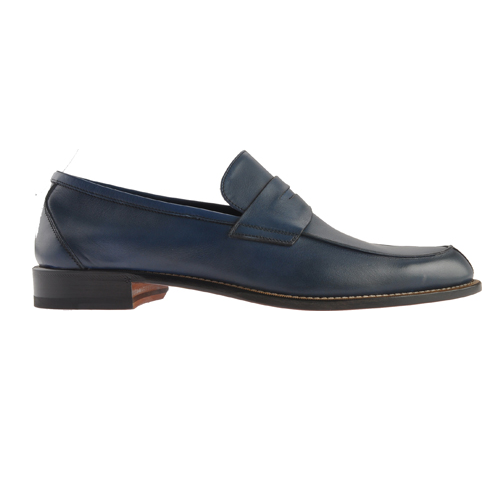 Bruno Magli Rotzo Poished Calfskin Penny Loafers Navy ...