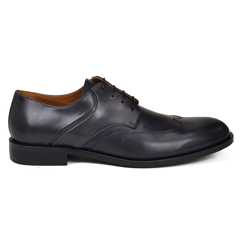 Bruno Magli Salvatore Wingtip Derby Shoes Dark Grey | MensDesignerShoe.com
