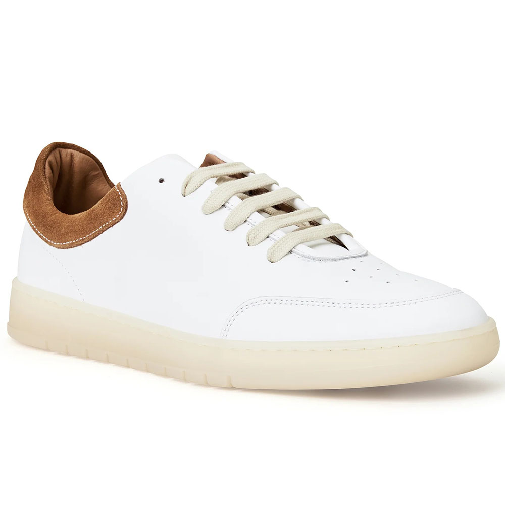 Bruno Magli Savio Leather Lace-up Sneakers White Image