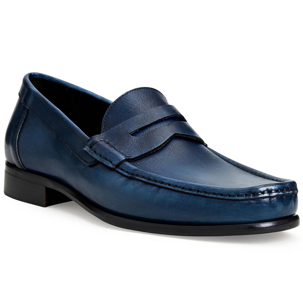 Bruno Magli Tonio Leather Slip-on Loafers Blue Image