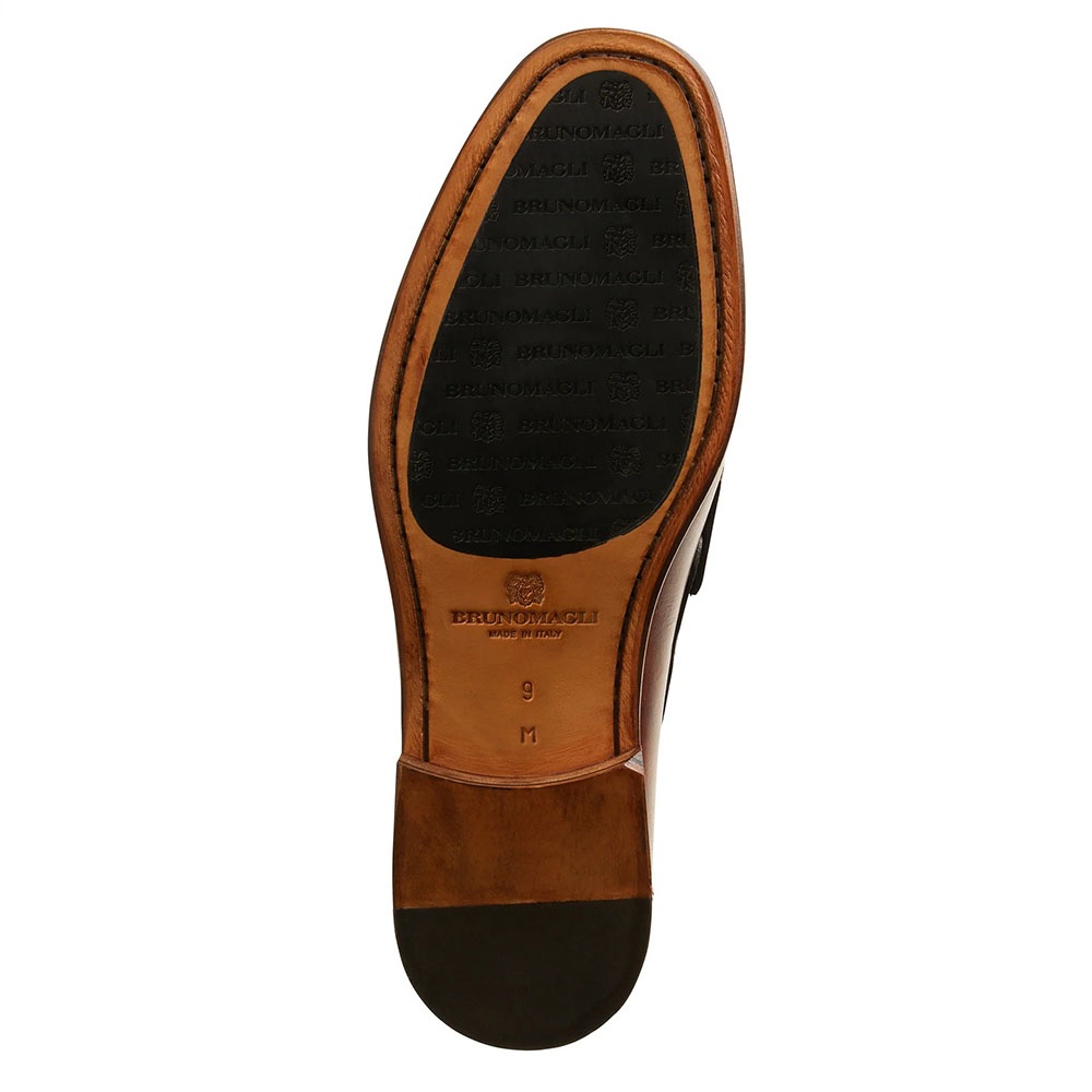 Bruno Magli Tonio Leather Slip-on Loafers Rust | MensDesignerShoe.com