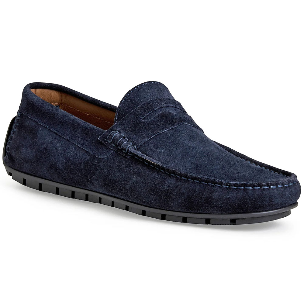 Bruno Magli Xane Suede Casual Slip-on Driving Moccasin Navy Image
